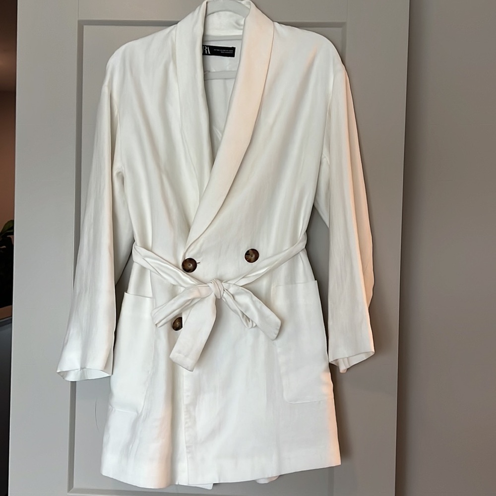 Zara Oversized Linen Blazer